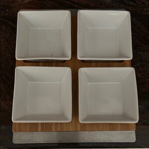 White Square Ceramic Bowls Set
